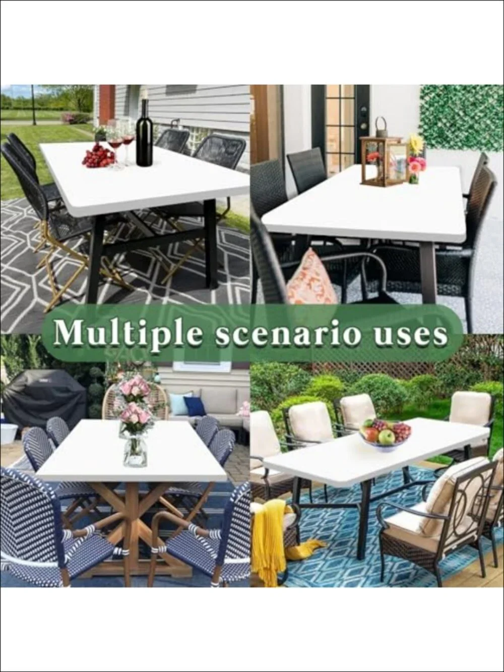 Picnic Table Cover Fitted Tablecloth 6 ft Rectangle Waterproof Polyester